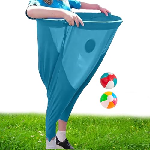 Outdoor -Sack -Rennspiel für Kinder - riesige Sprungsäcke mit Stretchhosen und hüpfenden Bällen | Backyard Party Relay -Aktivität für Festivals, Geburtstage, Picknick von Generisch