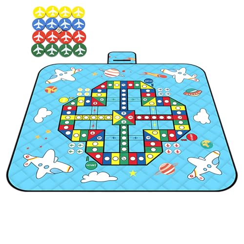 Outdoor-Spielmatten für den Hinterhof, wasserdichte Picknickdecke mit Schachfiguren, tragbar, faltbar, 3 Ebenen, Familien-Brettspiel, Kinder, Krabbelunterlage für Camping, Picknick, Festival Outdoor-Spielmatten für den Hinterhof, wasserdichte Picknickdecke mit Schachfiguren, tragbar, faltbar, 3 Ebenen, Familien-Brettspiel, Kinder, Krabbelunterlage für Camping, Picknick, Festival von Generisch