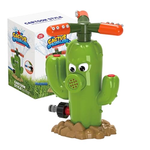 Outdoor -Sprinkler für Kinder, Wassersprinklerspielzeug für Kleinkind - Kaktus rotierendes Wasserspray -Spielzeug mit Wackelrohr,Bindet an Gartenschlauch Sommerspiel Fun Rasen bewässert für Garten von Generisch