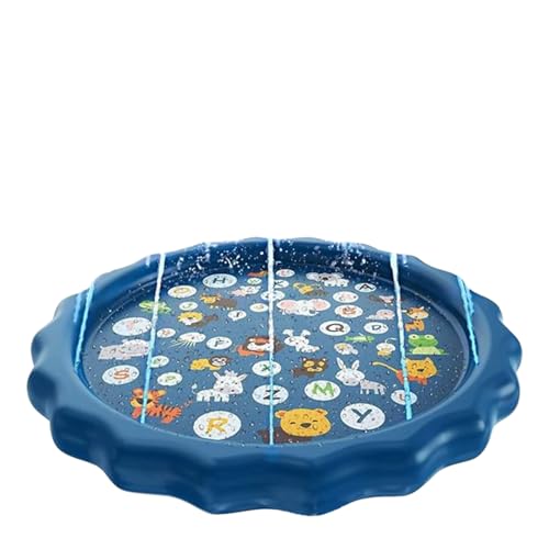 Outdoors Splash Pad,Splash Pad für Kinder mit Antirutschfunktion,Wasserspielmatte100CM Sprinkler Wasser-Spielmatte,Anti-Rutsch Splash Play Matte,Wassersprinkler Outdoor Wasserspiel Garten (1PC) von Generisch
