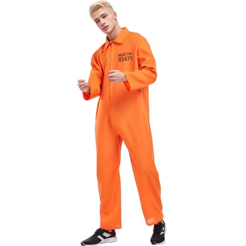 Overall Prisoner Costume Gefangener Kostüm Herren Halloween Cosplay Kostüm Sträfling Gefangene Costü Gefangener Costum für Halloween Karneval Costume Overall Prisoner Costume Gefangener Kostüm Herren Halloween Cosplay Kostüm Sträfling Gefangene Costü Gefangener Costum für Halloween Karneval Costume von Generisch