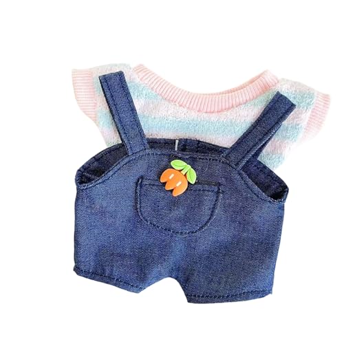 Overalls und Tops für Doll - Cartoon 20 cm Doll Tops Overalls Kleidung | Stellen Sie Sich vor, Spielen Sie gefülltes Puppenverkleidungen für Sammler für Schlafsaal, Studienzimmer, Schlafzimmer von Generisch