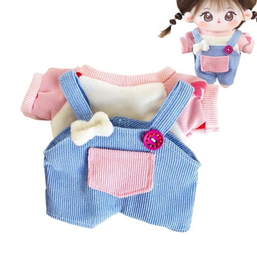 Overalls und für Puppe | Cartoon Overalls und für 20 cm Puppe, vorgetäuschtes Spiel Stoffkleid für Sammler für Schlafsaal, Studienraum, Schlafzimmer Overalls und für Puppe | Cartoon Overalls und für 20 cm Puppe, vorgetäuschtes Spiel Stoffkleid für Sammler für Schlafsaal, Studienraum, Schlafzimmer von Generisch
