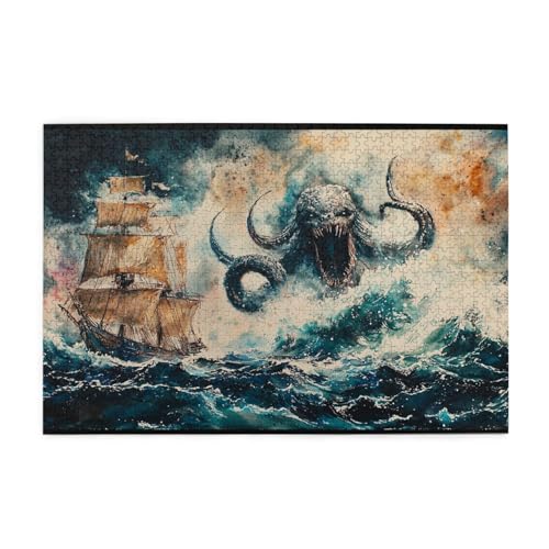 Ozeanschiff, Monster, 1000-teiliges Puzzle für Erwachsene, Holzpuzzles für Erwachsene, Geschenke, Heimdekoration Ozeanschiff, Monster, 1000-teiliges Puzzle für Erwachsene, Holzpuzzles für Erwachsene, Geschenke, Heimdekoration von Generisch