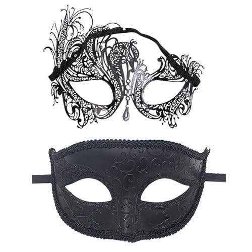 Paar-Maskerade-Masken - Venezianische Halloween-Masken | Kostümparty Cosplay Zubehör, Karnevalsparty, Maskerade für Erwachsene, 1 Paar für Kostümball und Fasching Paar-Maskerade-Masken - Venezianische Halloween-Masken | Kostümparty Cosplay Zubehör, Karnevalsparty, Maskerade für Erwachsene, 1 Paar für Kostümball und Fasching von Generisch