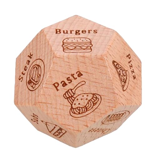 Paare Food Dice Game - Date Night Dice, Romantische Abendessen Ideen | Witzige Lebensmittelentscheidung Würfel Für Erwachsene, Holzgeschenk Für Paare, Einzigartige Date -Nacht -Aktivität, Jubiläumsübe von Generisch