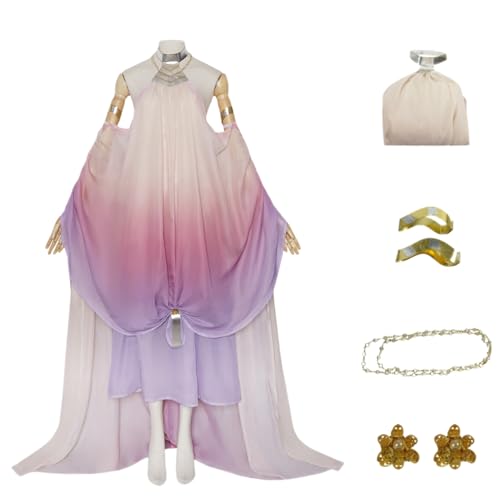 Padme Amidala Kostüm Cosplay, Padme Kostüm Königin Amidala Kleid mit Arm Ornament & Halskette für Halloween Karneval Party (Rosa, XS) von Generisch