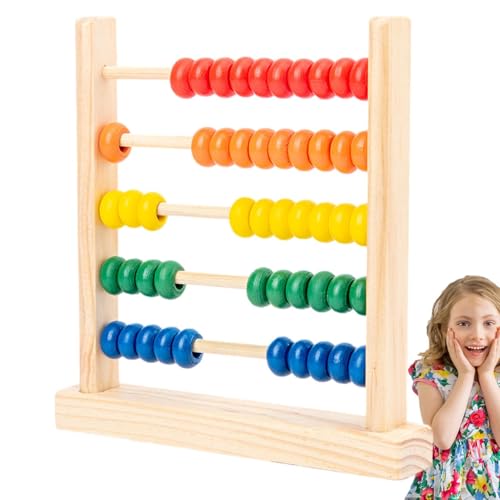 Pädagogischer Abakus Für Kinder Mathe, Lernhilfe Für Zählrahmen Aus Holz, Abakus Mit Holzrahmen Und Bunten Perlen, Fördert Hand-Augen-koordination Und Konzentration, Geschenk Für Kleinkinder von Generisch