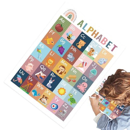 Pädagogisches Poster – Wanddekoration für Klassenzimmer und Spielzimmer | Interaktives Boho-Tabellen-Set für Mädchen und Kinder: Ideal für Zuhause, Reisen, Spiel und Entwicklung von Generisch