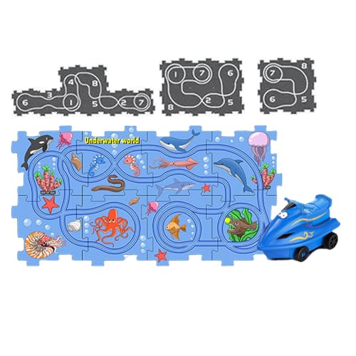 Pädagogisches Puzzle-Spielzeug, Autobahn-Set, Slot-Rennwagen, kreatives Spielset für die Vorschule ab 3 Jahren | Rasse-Set mit Federn für die Svilu Pädagogisches Puzzle-Spielzeug, Autobahn-Set, Slot-Rennwagen, kreatives Spielset für die Vorschule ab 3 Jahren | Rasse-Set mit Federn für die Svilu von Generisch