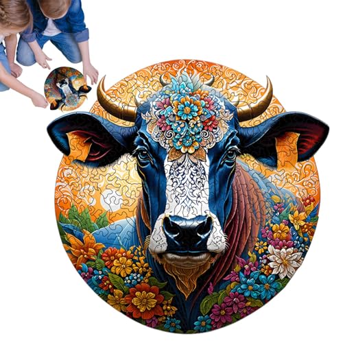 Painted Cow Puzzle, Highland Cow s, Artistic Aesthetic Art Collection Tool 12.99x16.93 inches for Personal Leisure Time, Friends Parties, Family Gatherings von Generisch