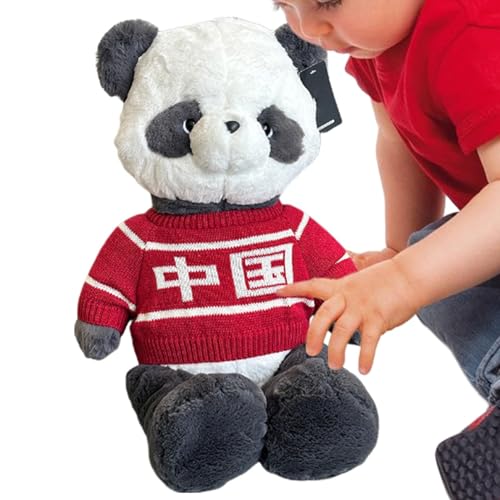 Panda-Schlafkissenpuppe, chinesisches Panda-Wurfkissen | Niedliches Panda-Plüschtier,Umarmende Raumdekoration mit Pullover-Schlafkissen für Kleinkinder von Generisch