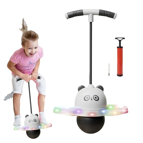Panda Springen Nonrutschpanda Formfarbe LED-Leuchten Ball | Jumping Stick Balance Board Für Kinder Im Freien Geburtstag Neujahr Weihnachten Ostern von Generisch