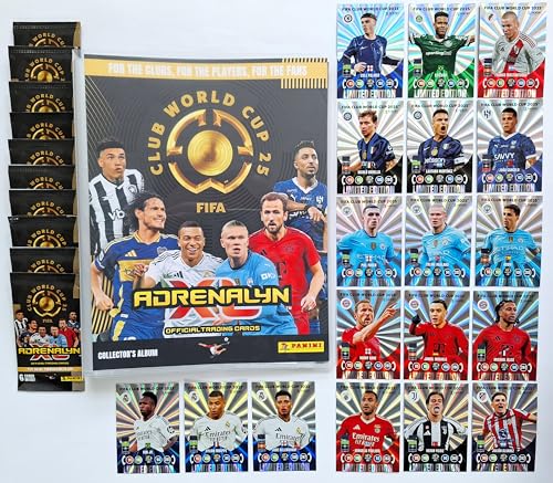 Panini Adrenalyn XL 2025 Club World Cup Trading Cards - Sammelmappe + Gameboard + Checklist + 10 Packs + Set alle 18 Cards Limited Edition Panini Adrenalyn XL 2025 Club World Cup Trading Cards - Sammelmappe + Gameboard + Checklist + 10 Packs + Set alle 18 Cards Limited Edition von Generisch
