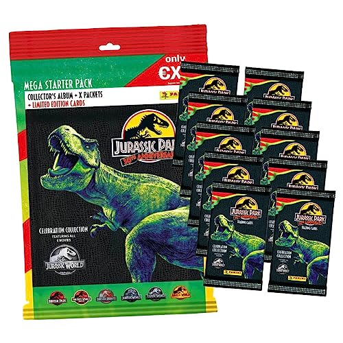 Panini Jurassic Park Karten - 30TH Anniversary Trading Cards (2023) - Sammelkarten - Auswahl (1 Starter + 10 Booster) von Generisch