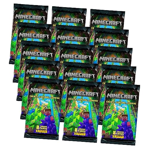 Panini Minecraft 3 Karten - Create Explore Survive Trading Cards (2023) - 15 Booster Sammelkarten von Generisch