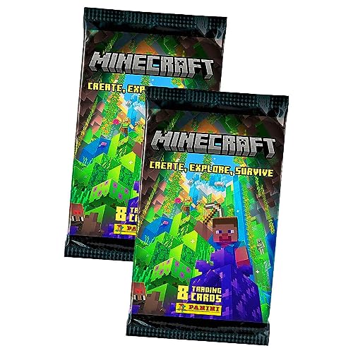 Panini Minecraft 3 Karten - Create Explore Survive Trading Cards (2023) - 2 Booster Sammelkarten von Generisch