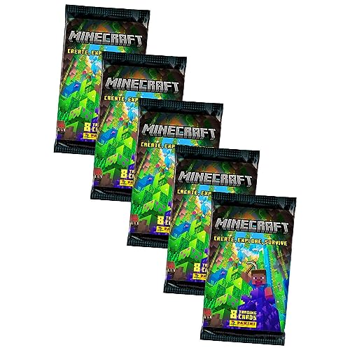 Panini Minecraft 3 Karten - Create Explore Survive Trading Cards (2023) Sammelkarten - Auswahl (5 Booster) von Generisch