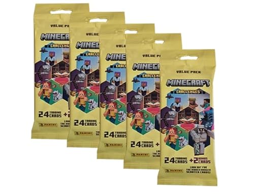 Panini Minecraft Trading Cards Serie 4 „Challenges / 5X Fat Pack Booster Value Pack (Deutsche Version) von Generisch
