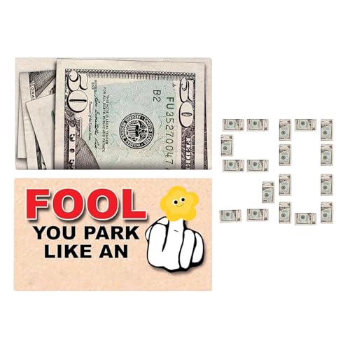 Park-Streichkarten, Bad Parkers 50 Dollar Bill Streich, 9 x 5 cm Stück, realistisches, lichtbeständiges Papier, Gag Requisiten für Schule, Garage, Einkaufszentrum, Rasen, Straßenrand, Material Park-Streichkarten, Bad Parkers 50 Dollar Bill Streich, 9 x 5 cm Stück, realistisches, lichtbeständiges Papier, Gag Requisiten für Schule, Garage, Einkaufszentrum, Rasen, Straßenrand, Material von Generisch