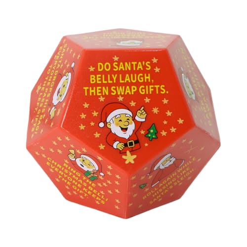 Partyspiele - Santa Exchange Dice für Winter Weihnachtsferien Spaß, lustiges Spiel mit einfachen Regeln und tragbarem Design, Rollenspielzeug für Familienabend, Erwachsene, Kinder, 3.07x3.07x2,56 Zoll von Generisch
