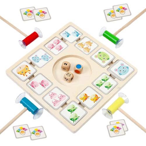 Passendes Schachspiel, Roll und Match -Brettspiel | Holzbrettspiel,Bildungsaktivitäten im Vorschulalter mit 96 Karten 3 Würfel 4 Saugstangen, Early Learning Toy für Mädchen im Alter von 4+ Passendes Schachspiel, Roll und Match -Brettspiel | Holzbrettspiel,Bildungsaktivitäten im Vorschulalter mit 96 Karten 3 Würfel 4 Saugstangen, Early Learning Toy für Mädchen im Alter von 4+ von Generisch