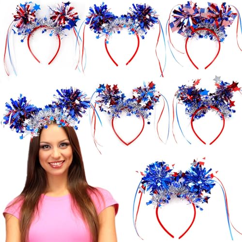 Patriotische Kopfbedeckung, 4. Juli Stirnband,6x rot weiß und blaues Haar Reifen - Gefälligkeiten Dekorationen, klassische Design patriotischer Stirnbänder für den Gedenktag, Arbeitstag, Geburtstagsfe Patriotische Kopfbedeckung, 4. Juli Stirnband,6x rot weiß und blaues Haar Reifen - Gefälligkeiten Dekorationen, klassische Design patriotischer Stirnbänder für den Gedenktag, Arbeitstag, Geburtstagsfe von Generisch