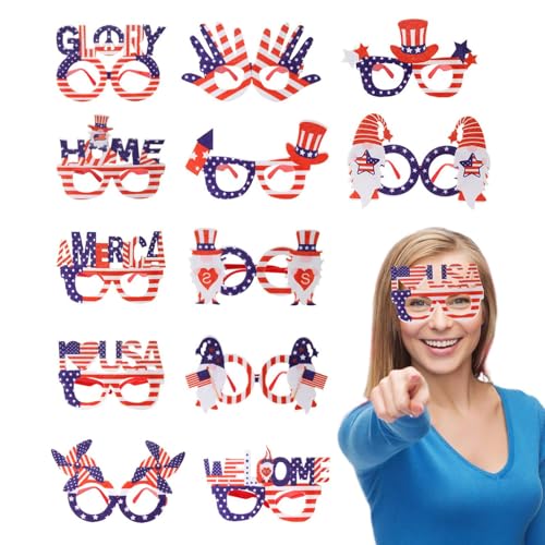 Patriotische Sonnenbrille, 12 x patriotische Themen-Sonnenbrillen, Großpackung | Partyzubehör für den Unabhängigkeitstag, Grillabende im Garten Patriotische Sonnenbrille, 12 x patriotische Themen-Sonnenbrillen, Großpackung | Partyzubehör für den Unabhängigkeitstag, Grillabende im Garten von Generisch
