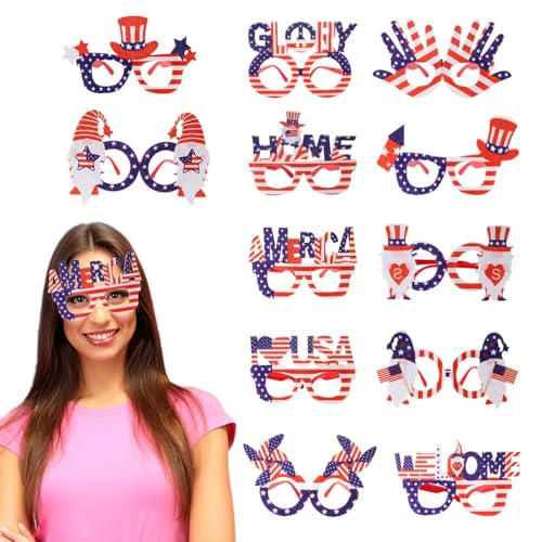 Patriotische Sonnenbrille, 4. Juli Sonnenbrille für Erwachsene | 4. Juli thematische Dekorationen, 12 -fache Sonnenbrille,Partyversorgungen im Freien, Bulk -Ausrüstungszubehör für Independence Day Par Patriotische Sonnenbrille, 4. Juli Sonnenbrille für Erwachsene | 4. Juli thematische Dekorationen, 12 -fache Sonnenbrille,Partyversorgungen im Freien, Bulk -Ausrüstungszubehör für Independence Day Par von Generisch