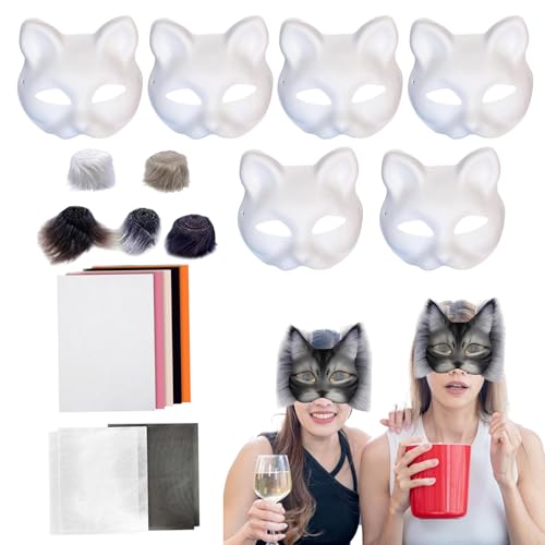 Pelztier-Masken-Set, 18-fach/Set, kreatives Kunsthandwerk, Cosplay-Party-Requisiten, leere Katzen-Maske, Tierkostüm-Zubehör für Maskerade, Party Pelztier-Masken-Set, 18-fach/Set, kreatives Kunsthandwerk, Cosplay-Party-Requisiten, leere Katzen-Maske, Tierkostüm-Zubehör für Maskerade, Party von Generisch