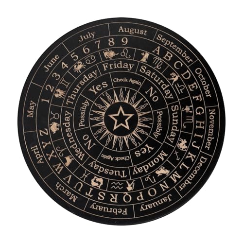 Pendulum Board Wüste - Holzgewehrtafel, metaphysische Nachrichtenscheiben | Spirituelle Führungsinstrument Energieheilung mit Buchstaben, Balancing Meditation Spirit Decorations Pendulum für di von Generisch
