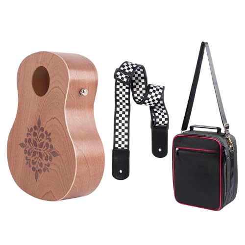 Percussion Hand Drums - Hand Drum for Kids | Guitar Shape Portable Wooden Instrument Storage Bag Included | Music Toy Funny Percussion Tool for Music Lessons Activities Performances von Generisch