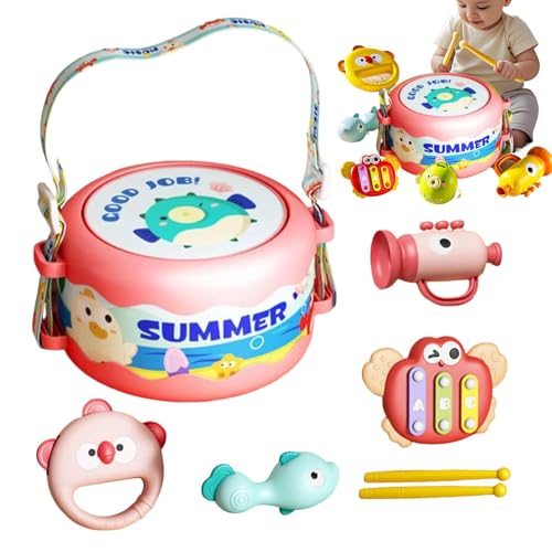 Percussion Instrument Music Drum, Childrens Drum Percussion Music Instrument,6 Stücke pädagogische Kinder Drum - Multifunktionales Vorschule Musikspielzeug für Kinder Mädchen Percussion Instrument Music Drum, Childrens Drum Percussion Music Instrument,6 Stücke pädagogische Kinder Drum - Multifunktionales Vorschule Musikspielzeug für Kinder Mädchen von Generisch