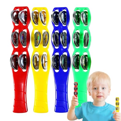 Percussion Musical Instrumente - 4 Stücke Handheld Tamburin Jingle Stick | Entwicklung musikalischer Fähigkeiten Hand Tambourne Stick | Jinglle Sticks Instrumente für Kinder Kinder Percussion Musical Instrumente - 4 Stücke Handheld Tamburin Jingle Stick | Entwicklung musikalischer Fähigkeiten Hand Tambourne Stick | Jinglle Sticks Instrumente für Kinder Kinder von Generisch