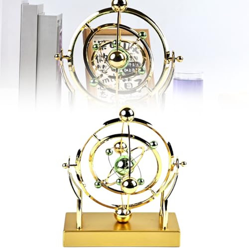 Perpetuum Mobile Pendel Mit Himmlischer Umlaufbahn, Physik Spielzeug Schaukel Ball, Pendel Mit Ewiger Bewegung Im Himmelsorbit Schreibtisch Gadgets, Geschenke Physiklehrer (Gold) von Generisch