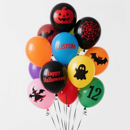 Personalisierte Ballons mit Text/Muster - 30 cm Durchmesser Große Mehrfarbige Latexballons - Partydekorationen für Hochzeits- und Abschlussfeiern-Luftballons Geburtstag (100) von Generisch