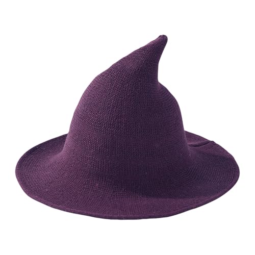 Personalisierte Hexenhut Damen mit Namensstickerei, Halloween Hut Damen Herren, Witch Hat, Hexenhut Erwachsene, Halloween Kostüm Hexe, Party Cosplay Maskerade Karneval (Violett) von Generisch