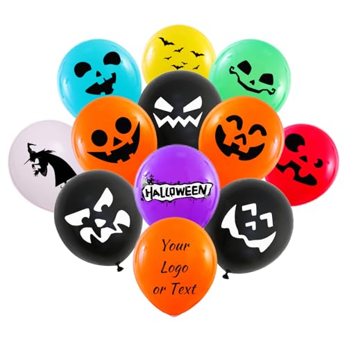 Personalisierte Luftballons, 30,5 cm, individuell bedruckte Halloween-Party-Dekoration, einfarbige Bar-Dekorationen für Geburtstage, Jubiläen und Veranstaltungen, mehrfarbig (500) von Generisch