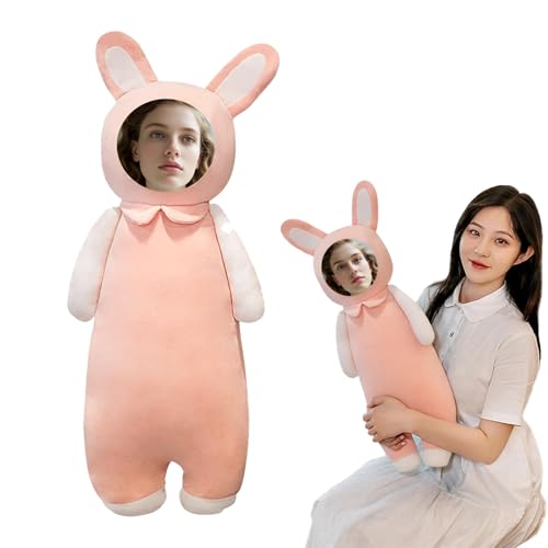 Personalisierte Sie Ihre humanoiden Puppen, Benutzerdefinierte Plüsch Gedruckt mit Gesicht Foto, Super Soft Plüsch Kissen Kissen Spielzeug, Personalisierte Geschenk für Valentins (Pink-70cm) von Generisch
