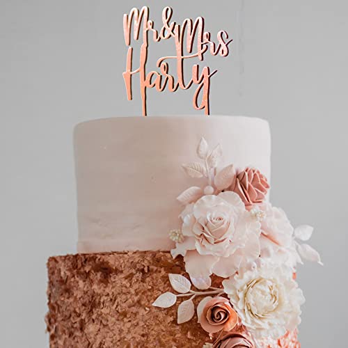 Personalisierter Cake topper, Hochzeit Holz Torten Aufstecker, Mr Mrs Tortenstecker, Hochzeit Cake Topper (Copper) von Generisch