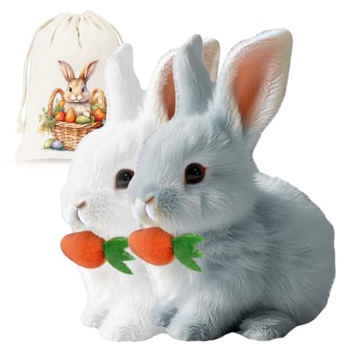 Petsboro Bunny Pal, 2025 Interaktives Hüpfendes Kaninchen, Fanyil Bunny Pal Hase, Plüschhase Geräusche Macht Und Dessen Ohren Und Nase Sich Bewegen (2 Stück * B) von Generisch