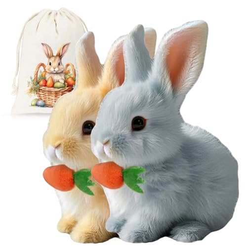 Petsboro Bunny Pal, 2025 Interaktives Hüpfendes Kaninchen, Fanyil Bunny Pal Hase, Plüschhase Geräusche Macht Und Dessen Ohren Und Nase Sich Bewegen (2 Stück * E) von Generisch