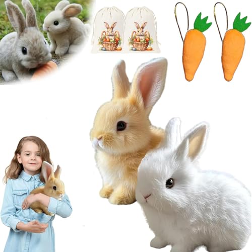 Petsboro Bunny Pal, Yoolif Bunny Pal, Fanyil Bunnypal, Easter My Realistic Bunny Toy, Bunny Realistic Bunny Toy, Interactive Bunny Realistic Bunny - Jumping, Twitching and Shaking Ears (2 Pcs-A) von Generisch