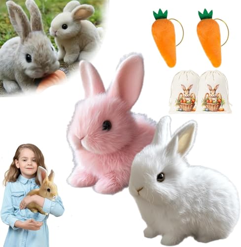 Petsboro Bunny Pal, Yoolif Bunny Pal, Fanyil Bunnypal, Easter My Realistic Bunny Toy, Bunny Realistic Bunny Toy, Interactive Bunny Realistic Bunny - Jumping, Twitching and Shaking Ears (2 Pcs-B) von Generisch