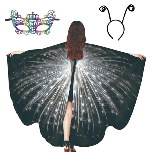 Pfauenschal | Pfauenschal-Kostüm für Damen Erwachsene, Pfauenkostüm für Damen, Verkleidung für Halloween, aber auch für Halloween, Maskerade, Karneval, Fotografie, Pe von Generisch