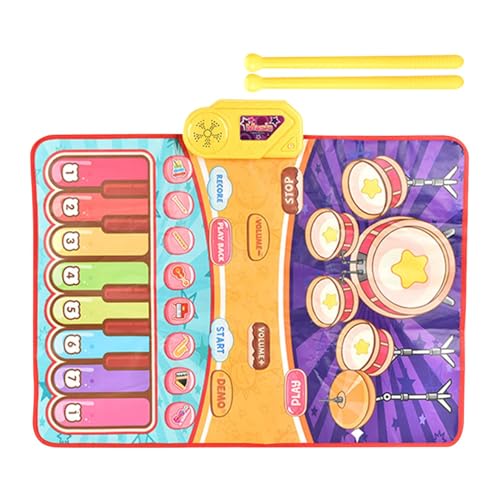 Piano Drum Mat, Piano and Drum Set Mat, Musical Mat with 2 Sticks, 2 In 1 Musical Mat, Musical Mat with 10 Songs, Early Learning Music Sensory Toys, Sound Mat for Kids, Piano Drum Mat, Piano and Drum Set Mat, Musical Mat with 2 Sticks, 2 In 1 Musical Mat, Musical Mat with 10 Songs, Early Learning Music Sensory Toys, Sound Mat for Kids, von Generisch