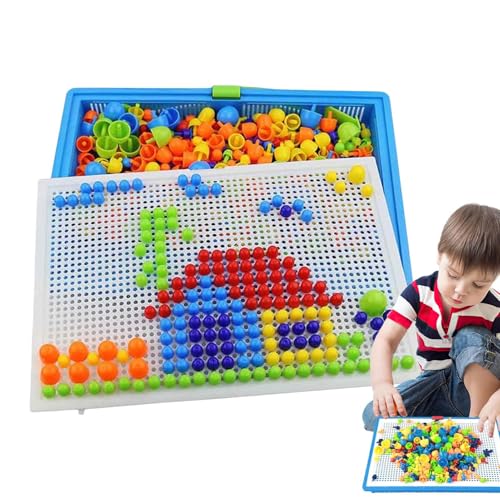Pilz-Nagelpuzzle,Mosaik-Pegboard-Spielzeug | Lernpuzzlespielzeug 3D-Spiele | Stecktafel für Kinder, Stecktafel, Nagelstempelplatten-Puzzle für praktische Fähigkeiten von Generisch