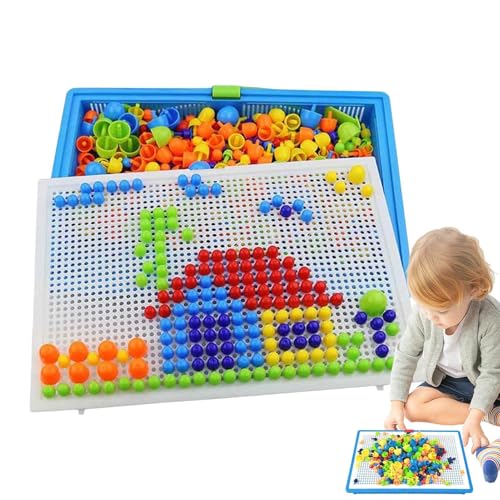 Pilz-Nagelpuzzle,Pilz-Nagelpuzzle | Pädagogische Bausteine ​​ | Stecktafel für Kinder, Stecktafel, Nagelstempelplatten-Puzzle für praktische Fähigkeiten von Generisch