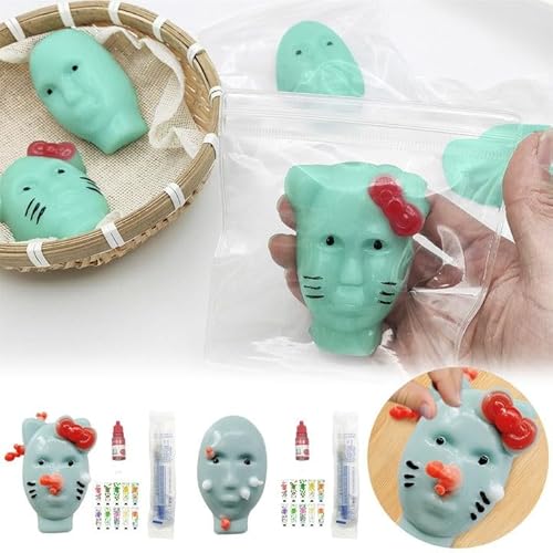 Pimple Popping Spielzeug,Lustig Squeeze Spielzeug，Neuheit Stress Relief Pickel Popper Spielzeug für ADHS,Squeeze Pimple Akne Spielzeug, wiederverwendbar und selbstfüllend，ekelhaft (A) von Generisch