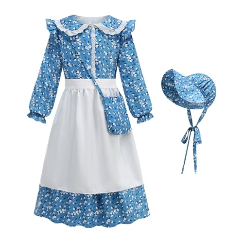 Pionierkleid,Koloniale Prärie Kostüm Mit Schürze Für Kleinkinder - Cosplay Rollenspiel Alltagsfotoshooting Geburtstag Gartenfest Bauernhof Schulfest Weihnachten Pionierkleid,Koloniale Prärie Kostüm Mit Schürze Für Kleinkinder - Cosplay Rollenspiel Alltagsfotoshooting Geburtstag Gartenfest Bauernhof Schulfest Weihnachten von Generisch